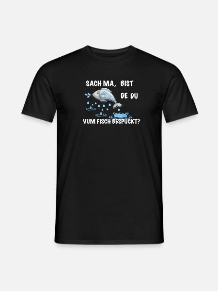 Fisch Spruch lustig Sächsich - Männer T-Shirt - Schwarz