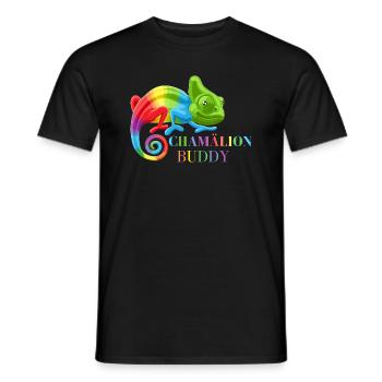 Chamäleon, bunte Chamäleon-Eidechsen - Männer T-Shirt - Schwarz - Vorne - AI Model Male 178 light (178cm)