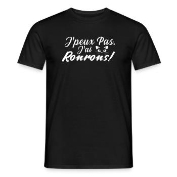 j'peux pas j'ai ronrons - T-shirt homme - noir - Devant - AI Model Male 178 light (178cm)