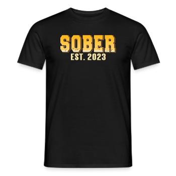 Sober EST. 2023 Retro Vintage Sobriety Designs - Männer T-Shirt - Schwarz - Vorne - AI Model Male 178 light (178cm)