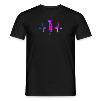 Trompete Space Heartbeat für Musiker - Männer T-Shirt - Schwarz - Vorne - AI Model Male 178 light (178cm)