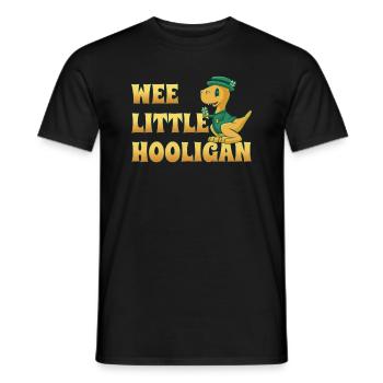 Wee Lil Hooligan loves Dinosaur St Patrick Day - Men's T-Shirt - black - Front - AI Model Male 178 light (178cm)
