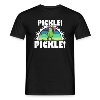 Pickle Pickelball Gurke Schläger Lustig - Männer T-Shirt - Schwarz - Vorne - AI Model Male 178 light (178cm)
