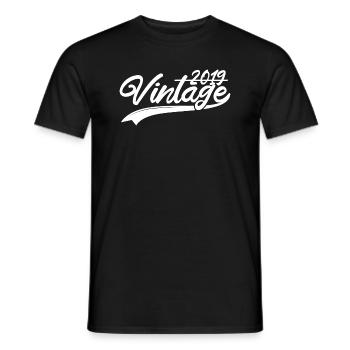 Vintage 2019 Geburtstagsgeschenk 2019 - Männer T-Shirt - Schwarz - Vorne - AI Model Male 178 light (178cm)