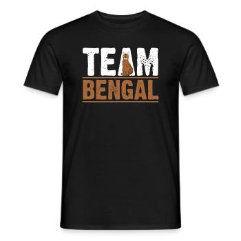 Katze Bengalkatze - Männer T-Shirt - Schwarz - Vorne - AI Model Male 178 light (178cm)