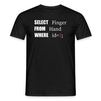 Handauswahl Finger, Lustiger Code. Programmierer-Sprache - Männer T-Shirt - Schwarz - Vorne - AI Model Male 178 light (178cm)