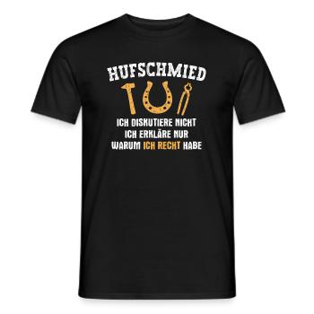 Hufschmied Hufeisen Schmied Schmiedezange - Männer T-Shirt - Schwarz - Vorne - AI Model Male 178 light (178cm)