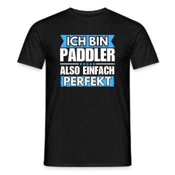 Einfach ein Perfekter Paddler - Männer T-Shirt - Schwarz - Vorne - AI Model Male 178 light (178cm)