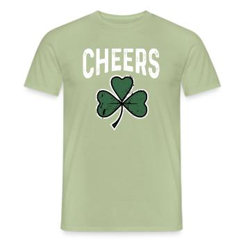St Patricks Day - Irland - Cheers - Männer T-Shirt - Sage - Vorne - AI Model Male 178 light (178cm)