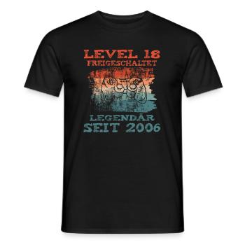 LEVEL 18 FREIGESCHALTET Legendär seit 2006 Jungs - Männer T-Shirt - Schwarz - Vorne - AI Model Male 178 light (178cm)