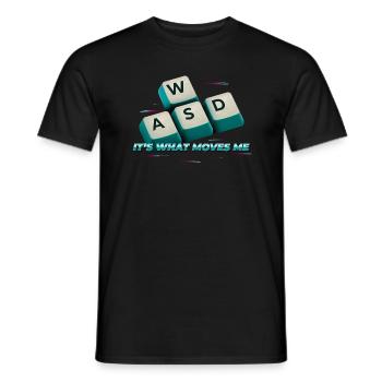 WASD It's What Moves Me - Funny PC Gamer Computer - Men's T-Shirt - black - Front - AI Model Male 178 light (178cm)