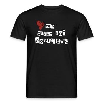 J’adore mon petit ami fou et sexy - T-shirt homme - noir - Devant - AI Model Male 178 light (178cm)