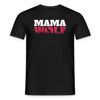 Mama Wolf - Wolf Lover Mom Mother's Day Enthusiast - Men's T-Shirt - black - Front - AI Model Male 178 light (178cm)