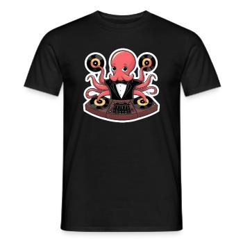 Octo DJ - Men's T-Shirt - black - Front - AI Model Male 178 light (178cm)