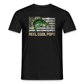 Moulinet Cool Pops Pêche Camo Drapeau Fête des Pères - T-shirt homme - noir - Devant - AI Model Male 178 light (178cm)