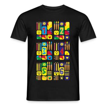 Lustige Zahlen zur Grundschulzeit. - Männer T-Shirt - Schwarz - Vorne - AI Model Male 178 light (178cm)