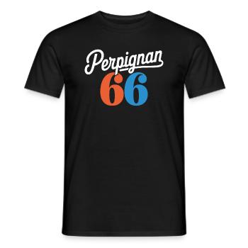 Perpignan 66 - T-shirt homme - noir - Devant - AI Model Male 178 light (178cm)