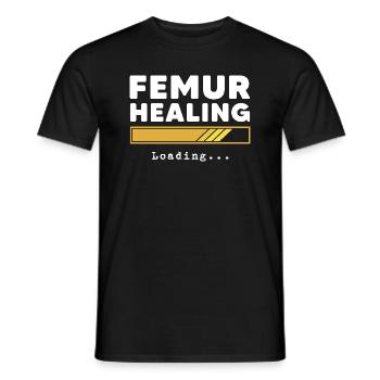 Charge de guérison du fémur Jambe cassée Fracture du fémur - T-shirt homme - noir - Devant - AI Model Male 178 light (178cm)