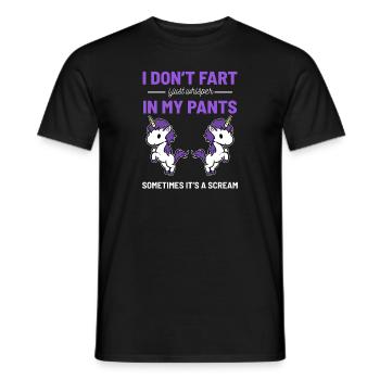 Farting Unicorn Dont Fart Pony Magical Horse Poop - Men's T-Shirt - black - Front - AI Model Male 178 light (178cm)