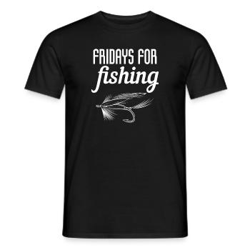 Fridays For Fishing Fly Fishing Fisherman Angling - Men's T-Shirt - black - Front - AI Model Male 178 light (178cm)