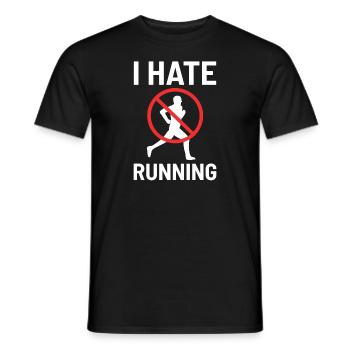 I Hate Running Run Jogging Fitness Training Gift - Men's T-Shirt - black - Front - AI Model Male 178 light (178cm)