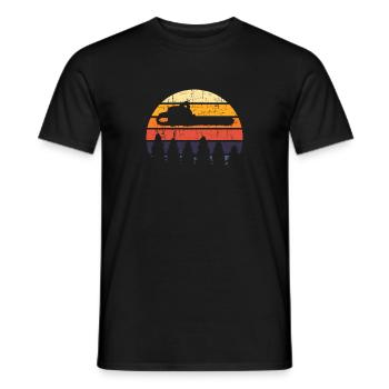 Scie à chaîne vintage bûcheron forestier - T-shirt homme - noir - Devant - AI Model Male 178 light (178cm)
