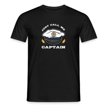 Just Call Me Captain Houseboat Boating Lake Gift - Men's T-Shirt - black - Front - AI Model Male 178 light (178cm)