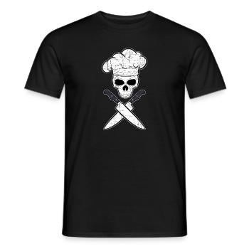 Hobby Koch Chefkoch Totenkopf Tattoo Barbecue - Männer T-Shirt - Schwarz - Vorne - AI Model Male 178 light (178cm)