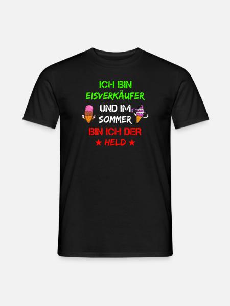 Eisverkäufer Eisdealer Eis Eiscreme Waffeleis - Männer T-Shirt - Schwarz