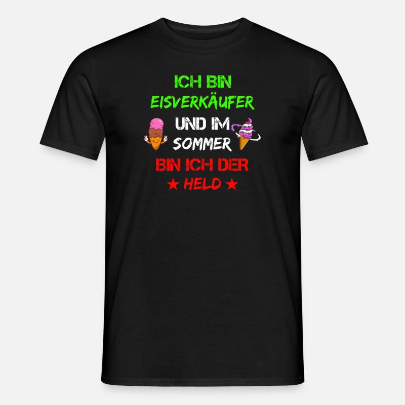 Eisverkäufer Eisdealer Eis Eiscreme Waffeleis - Männer T-Shirt - Schwarz