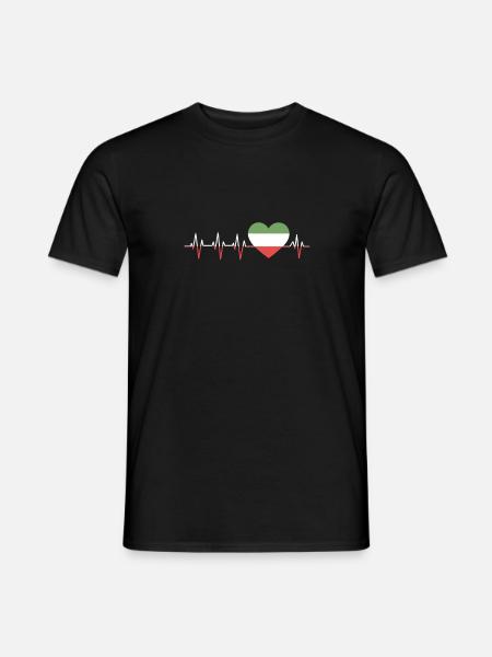 Italien Herzschlag Italia Herz Italien Heartbeat - Männer T-Shirt - Schwarz