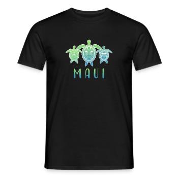 Maui Turtle Aloha Hibiscus Flowers Hawaii Gift - Men's T-Shirt - black - Front - AI Model Male 178 light (178cm)