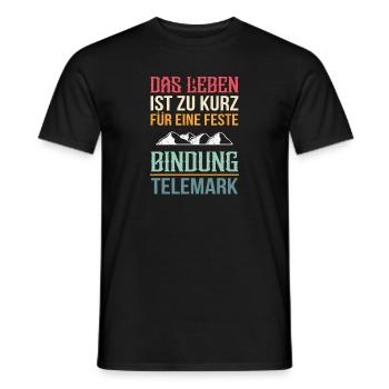 Lustiger Telemark Ski Skifahrer Telemarker Sport - Männer T-Shirt - Schwarz - Vorne - AI Model Male 178 light (178cm)