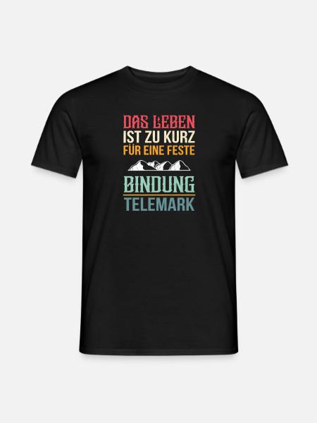 Lustiger Telemark Ski Skifahrer Telemarker Sport - Männer T-Shirt - Schwarz