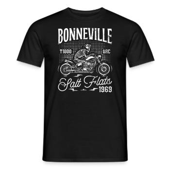 Bonneville Salt Flats Motorcycle Racing Vintage - Men's T-Shirt - black - Front - AI Model Male 178 light (178cm)