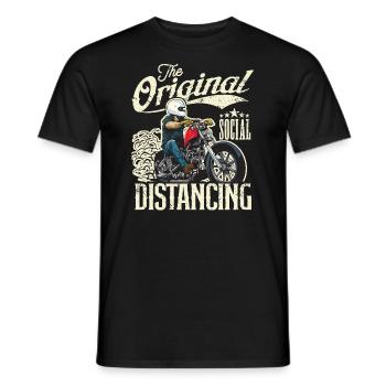 Le vintage original de la moto de distanciation sociale - T-shirt homme - noir - Devant - AI Model Male 178 light (178cm)