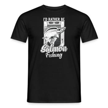 Ich wäre lieber Lachsfischer Fischerangeln Angeln - Männer T-Shirt - Schwarz - Vorne - AI Model Male 178 light (178cm)