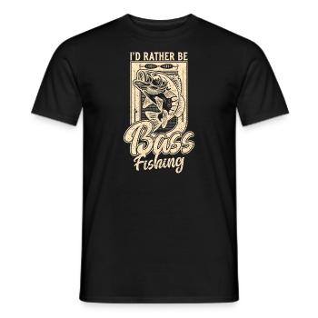Ich wäre lieber Bass Fishing Funny Fisherman Angler - Männer T-Shirt - Schwarz - Vorne - AI Model Male 178 light (178cm)