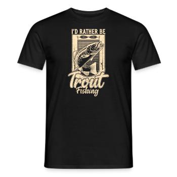 Je préfère pêcher la truite pêcheur à la pêche à la ligne - T-shirt homme - noir - Devant - AI Model Male 178 light (178cm)