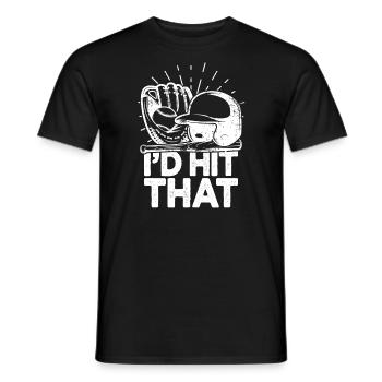 I'd Hit That Funny Baseball Fan - Men's T-Shirt - black - Front - AI Model Male 178 light (178cm)