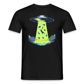 Lustiges Angeln UFO Alien Fischer See Angeln - Männer T-Shirt - Schwarz - Vorne - AI Model Male 178 light (178cm)