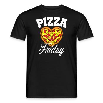 Funny Pizza Friday Pizza Party Food Lovers - Men's T-Shirt - black - Front - AI Model Male 178 light (178cm)