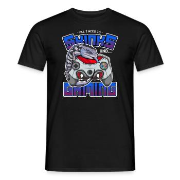 Blue Tongue Skink Lizard Propriétaire & Gaming Retro Game - T-shirt homme - noir - Devant - AI Model Male 178 light (178cm)