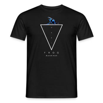 Blauer & Schwarzer Pfeilgiftfrosch Dendrobates auratus - Männer T-Shirt - Schwarz - Vorne - AI Model Male 178 light (178cm)