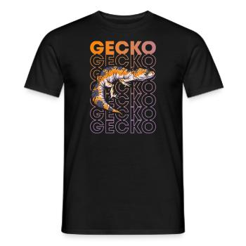 Leopardgecko Reptilienpfleger Gecko im Stil der 80er Jahre - Männer T-Shirt - Schwarz - Vorne - AI Model Male 178 light (178cm)