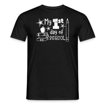 MON PREMIER JOUR D’ÉCOLE INSCRIPTION ABC VERDICT - T-shirt homme - noir - Devant - AI Model Male 178 light (178cm)