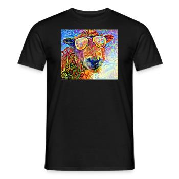 Funny Abstract Sheep Portrait Painting - Men's T-Shirt - black - Front - AI Model Male 178 light (178cm)