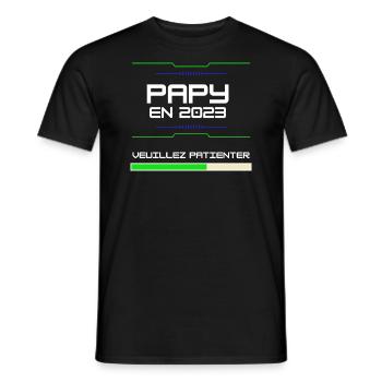 Papy en 2023 Naissance bébe Pour Futur Grand Frère - Men's T-Shirt - black - Front - AI Model Male 178 light (178cm)