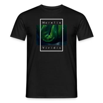 Green Tree Python Morelia Viridis Snake - Men's T-Shirt - black - Front - AI Model Male 178 light (178cm)