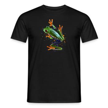 Grenouille arboricole aux yeux rouges Aquarelle Frog Keeper Frog Fan - T-shirt homme - noir - Devant - AI Model Male 178 light (178cm)